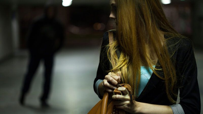 Woman being stalked