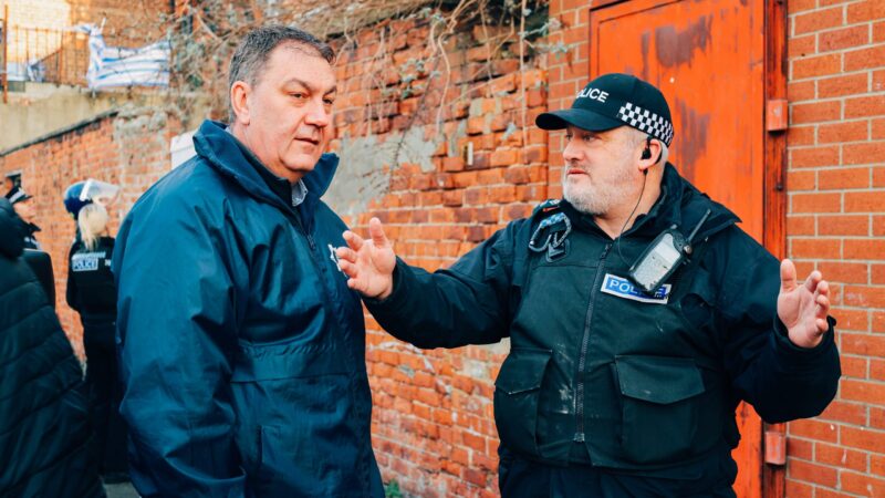 Cleveland PCC Steve Turner with Cleveland Police officer